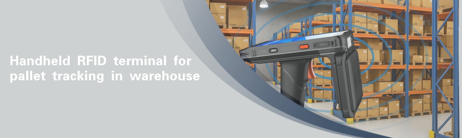 Handheld RFID terminal for pallet tracking in warehouse